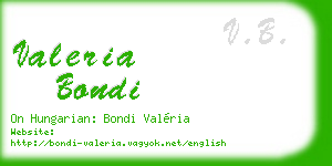 valeria bondi business card